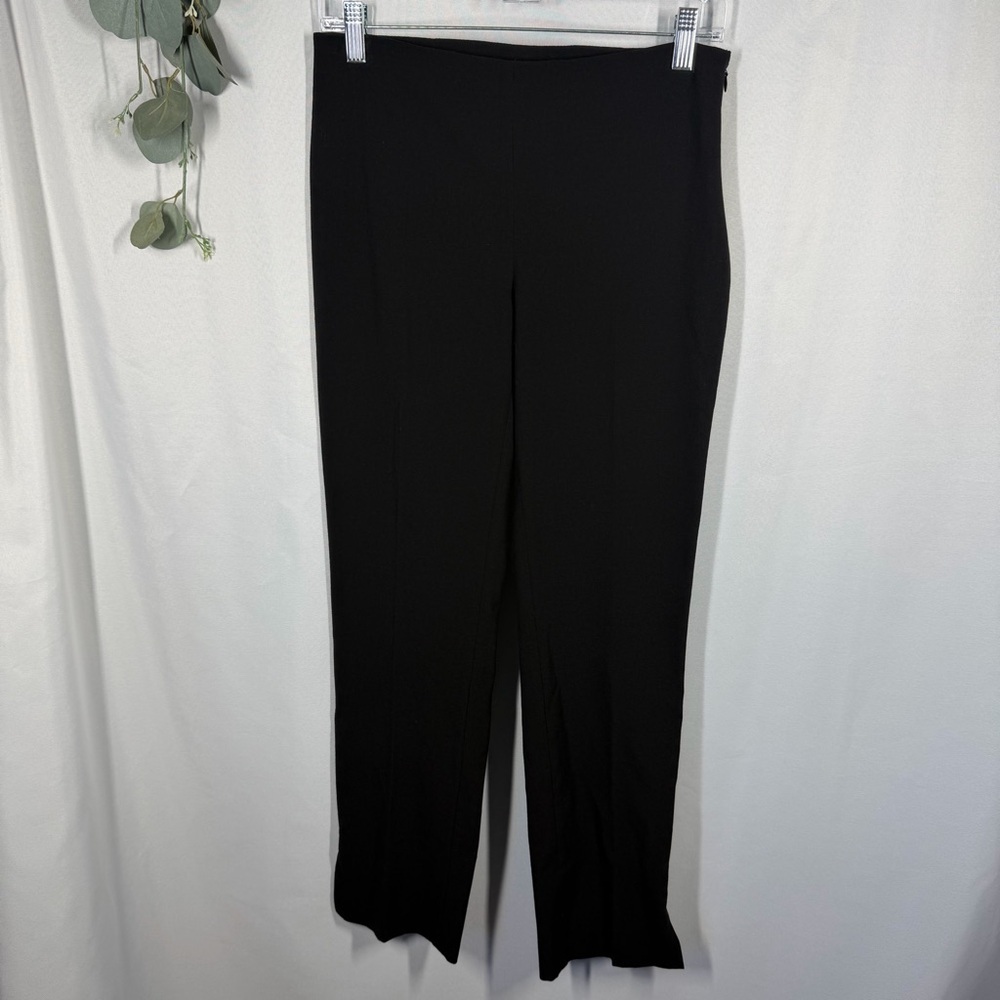 Halogen | Skinny Leg Black Trousers Side Slits Dress Pants Slacks Women's Size 2